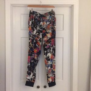 Floral Aqua Joggers Size Medium